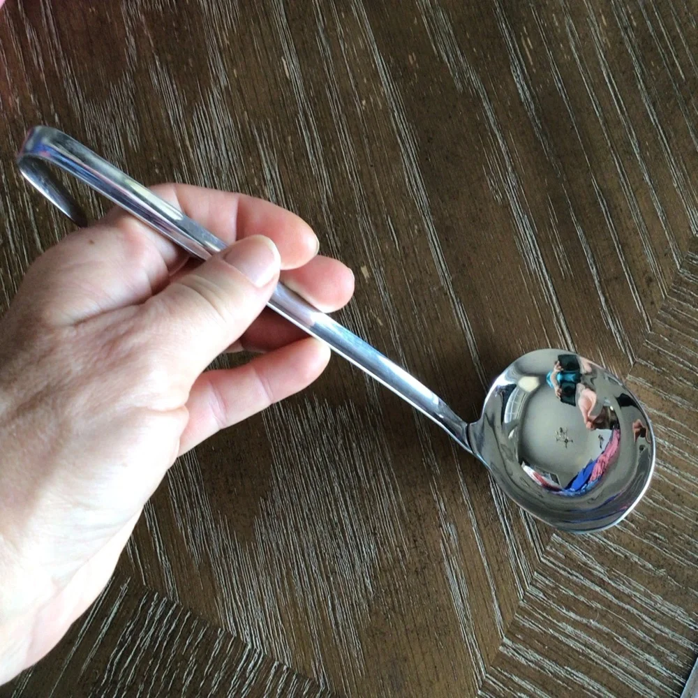 18/10 Stainless Steel Soup Ladle 12” Hanging Handle Kitchen Utensil